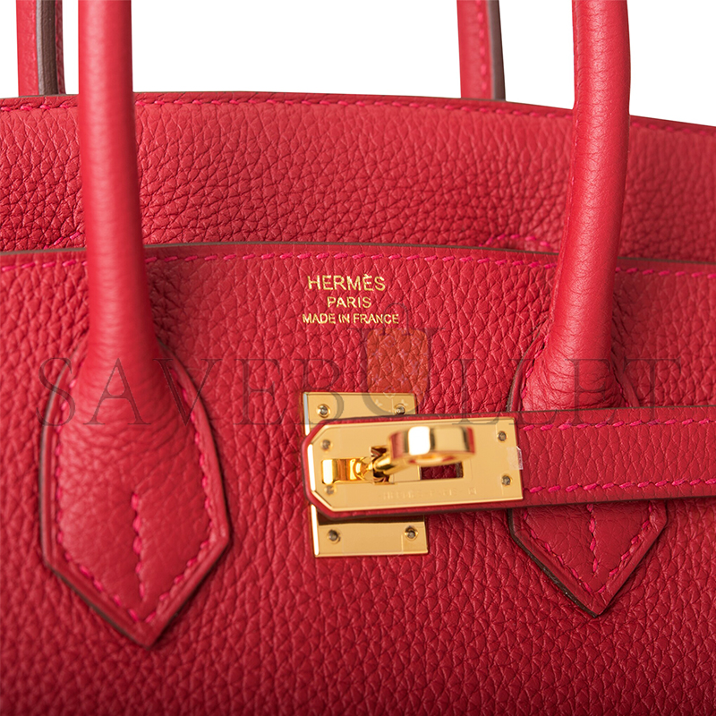 H**mes birkin 25 togo rouge casaque gold hardware (25*20*13cm)